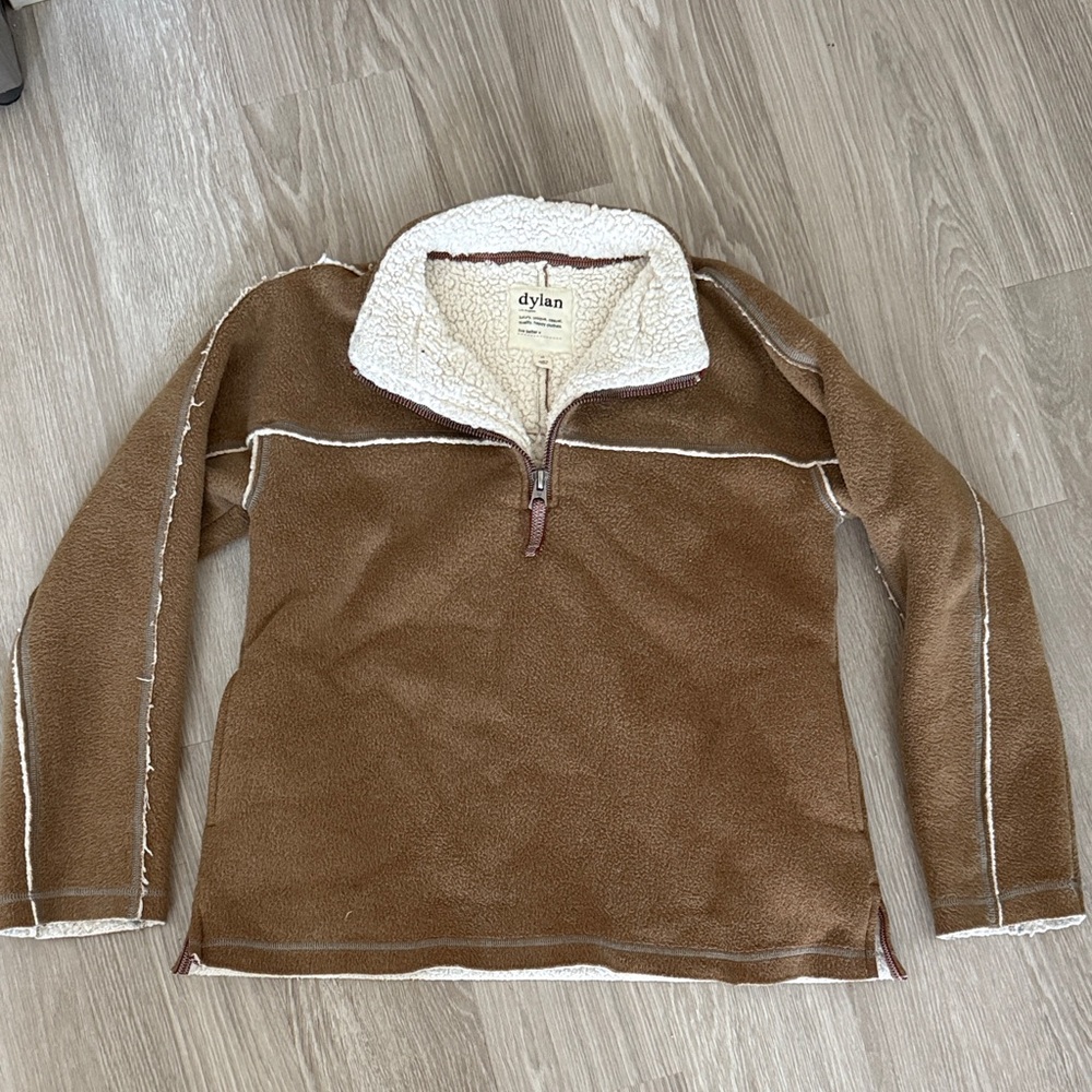 Brown Fleece Quarter-Zip Pullover